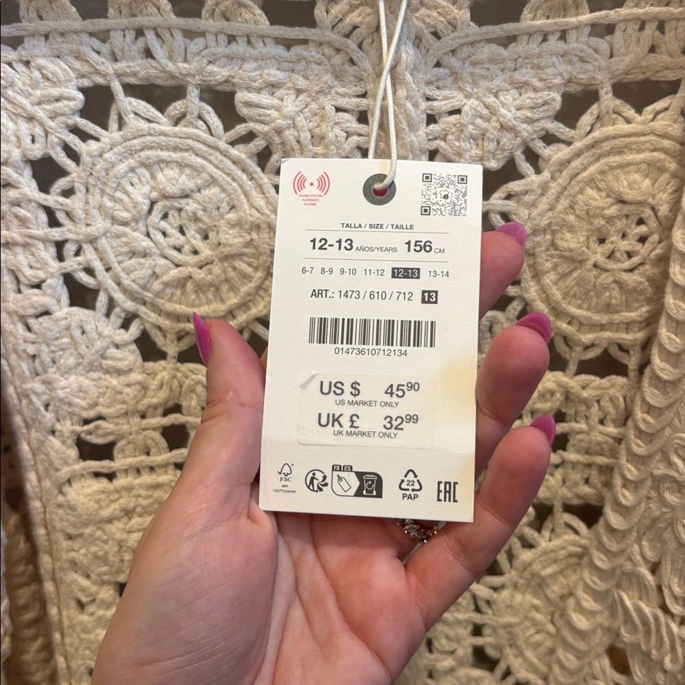 NWT Zara Crochet Cardigan - Picture 2 of 2